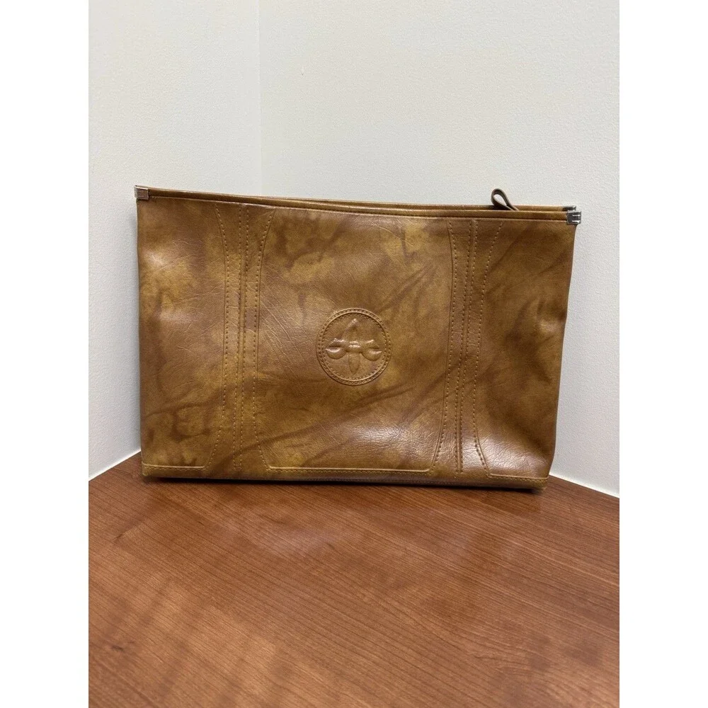 Vintage American Tourister 1975 Leather Portfolio Briefcase Brown Document Case